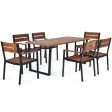 Patented 7 Pieces Patented Outdoor Patio Dining Table Set with Hole Sale