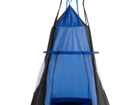 2-in-1 40 Inch Kids Hanging Chair Detachable Swing Tent Set-Blue Sale