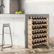 36 Bottles Stackable Wooden Wobble-Free Modular Wine Rack Supply