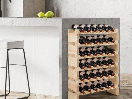 36 Bottles Stackable Wooden Wobble-Free Modular Wine Rack Supply