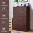 Functional Storage Organized Dresser with 5 Drawer-Brown Fashion