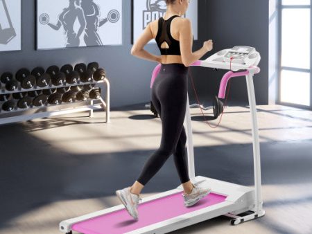 Folding Treadmill with 12 Preset Programs and LCD Display-White Discount