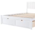 White Ribbed Texture Wood Full With Two Drawers Bed Frame Discount