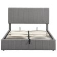 Gray Wood And Linen Blend Full Adjustable Bed Frame Supply