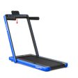 2-in-1 Electric Motorized Health and Fitness Folding Treadmill with Dual Display-Blue Hot on Sale