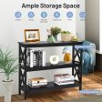 3-Tier Console X-Design Sofa Side Accent Table-Black Fashion