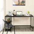 47  55  Computer Desk Office Study Table Workstation Home with Adjustable Shelf Black-L Cheap