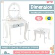 Kids 2-in-1 Princess Makeup Table and Chair Set with Removable Mirror-White Cheap