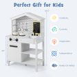 Kids Wooden Kitchen Play Set with Storage Shelves and Accessories-White Supply