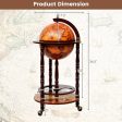 16th Century Wood Globe Wine Bar Stand Fashion