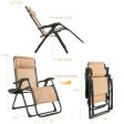 Oversize Lounge Chair with Cup Holder of Heavy Duty for outdoor-Beige Online now