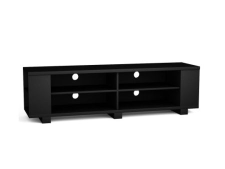 59 Inch Console Storage Entertainment Media Wood TV Stand-Black Online Hot Sale