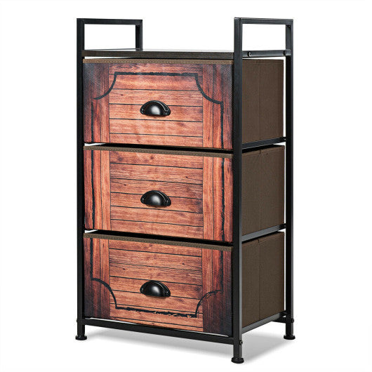 Industrial 3-Layers Fabric Dresser with Fabric Drawers and Steel Frame Online now