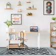 360° Rotating Sofa Side Table with Storage Shelves and Wheels-Natural Fashion