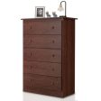 Functional Storage Organized Dresser with 5 Drawer-Brown Fashion