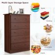 Functional Storage Organized Dresser with 5 Drawer-Brown Fashion