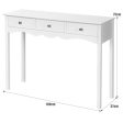 Side Sofa Table with Storage 3-Drawers-white Fashion