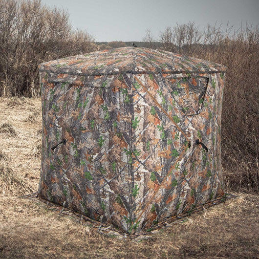 2-3 Person Hunting Blind Portable Pop Up Ground Tent with Carry Bag and Storage Pocket on Sale