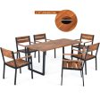 Patented 7 Pieces Patented Outdoor Patio Dining Table Set with Hole Sale