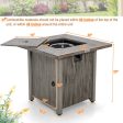 28 Inch 40 000 BTU Square Fire Pit Table with Lid and Lava Rocks-Gray Cheap