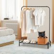 Heavy Duty Clothes Stand Rack with Top Rod and Lower Storage Shelf Hot on Sale