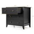 3 Drawer Dresser Chest of Drawers Bedside Table-Black Online Hot Sale