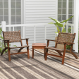 3 Pieces Outdoor Wooden Patio Rattan Furniture Set Online