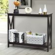 2-Tier Console X-Design Sofa Side Accent Table-Espresso Hot on Sale