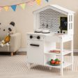 Kids Wooden Kitchen Play Set with Storage Shelves and Accessories-White Supply