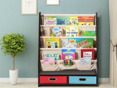 Kids Book and Toys Organizer Shelves-Coffee on Sale