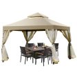 Outdoor 2-Tier 10 Feet x 10 Feet Screw-free Structure Shelter Gazebo Canopy Online Sale