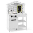 Kids Wooden Kitchen Play Set with Storage Shelves and Accessories-White Supply