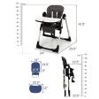 Foldable High chair with Multiple Adjustable Backrest-Dark Gray For Discount