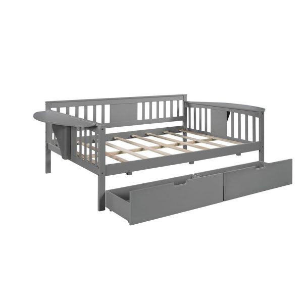 Gray Wood Full Bed Frame Fashion