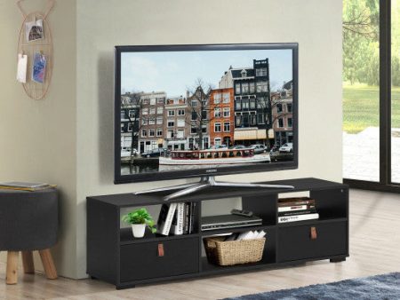 TV Stand Entertainment Media Center Console for TV s up to 60 Inch with Drawers-Black Online Hot Sale