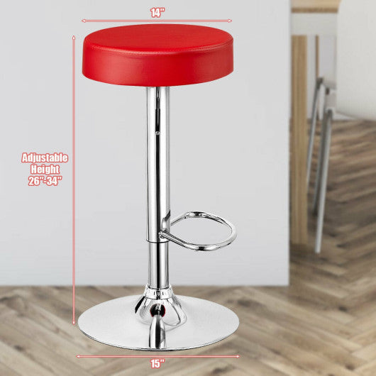 1 PC Round Bar Stool Adjustable Swivel Pub Chair-Red Online now