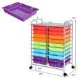 20 Drawers Storage Rolling Cart Studio Organizer-Multicolor For Sale