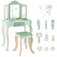 Kids Vanity Set with Tri-folding Mirror-Green Fashion