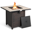 30 Inch Square Propane Gas Fire Pit Table Ceramic Tabletop Sale