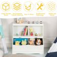 Kids Floor Cabinet Multi-Functional Bookcase -White on Sale