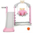 3 in 1 Toddler Climber and Swing Set Slide Playset-Pink Supply