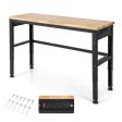 53 Inch Adjustable Heavy-Duty Workbench with Rubber Wood Top For Cheap