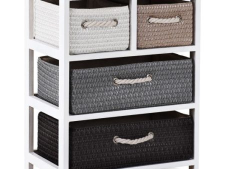 Storage Drawer Nightstand Woven Basket Cabinet Bedside Table Online