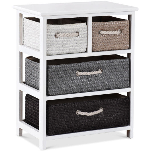 Storage Drawer Nightstand Woven Basket Cabinet Bedside Table Online