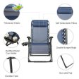 Oversize Lounge Chair with Cup Holder of Heavy Duty for outdoor-Navy on Sale