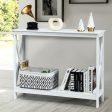 2-Tier Console X-Design Sofa Side Accent Table-White on Sale