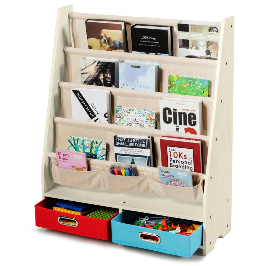 Kids Book and Toys Organizer Shelves-Beige Online Hot Sale