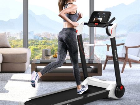 2.25 HP Electric Motorized Folding Running Treadmill Machine with LED Display-White Online Hot Sale