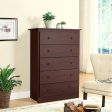 Functional Storage Organized Dresser with 5 Drawer-Brown Fashion