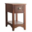 Set of 2 Contemporary Side End Table with Drawer-Walnut Discount